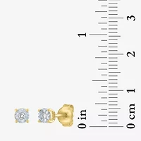 Diamond Addiction Womens 1/7 CT. T.W. Natural White Diamond 14K Gold Over Silver Sterling Silver 3 Pair Earring Set