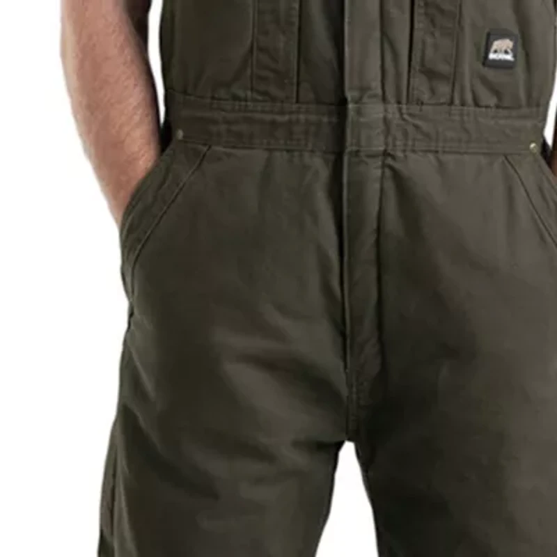 Berne Highland Washed Insulated Bibs Short Mens Workwear Overall