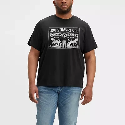 Levi's Big and Tall Mens Crew Neck Short Sleeve Regular Fit Logo Graphic T-Shirt