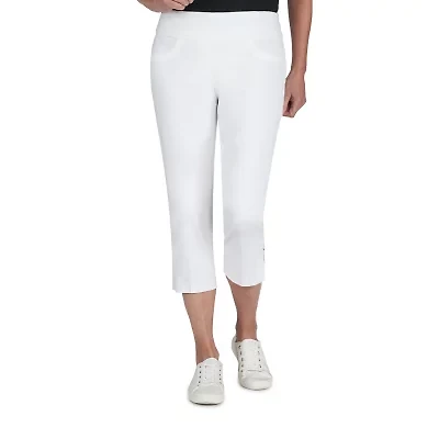 Hearts Of Palm Womens Straight Mid Rise Petite Capri Pant