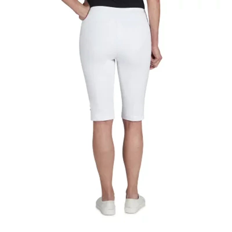 Hearts Of Palm Womens Petite Straight Mid Rise Skimmer Pant