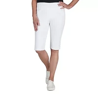 Hearts Of Palm Womens Petite Straight Mid Rise Skimmer Pant