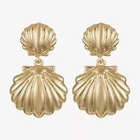 Bijoux Bar Gold Tone Shell Womens Hypoallergenic Drop Earrings