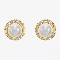 Monet Jewelry Gold Tone Glass Simulated Pearl 12.5mm Knot Stud Earrings