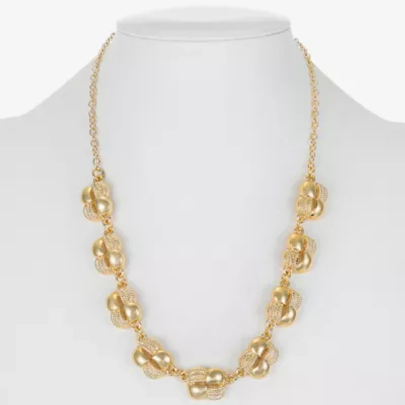 Monet Jewelry Gold Tone Womens 17 Inch Collar Necklace
