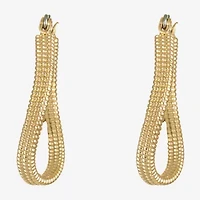 Monet Jewelry Gold Tone Twist Womens 20mm Hypoallergenic Hoop Earrings