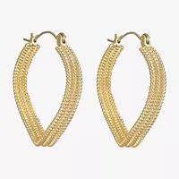 Monet Jewelry Gold Tone Twist Womens 20mm Hypoallergenic Hoop Earrings