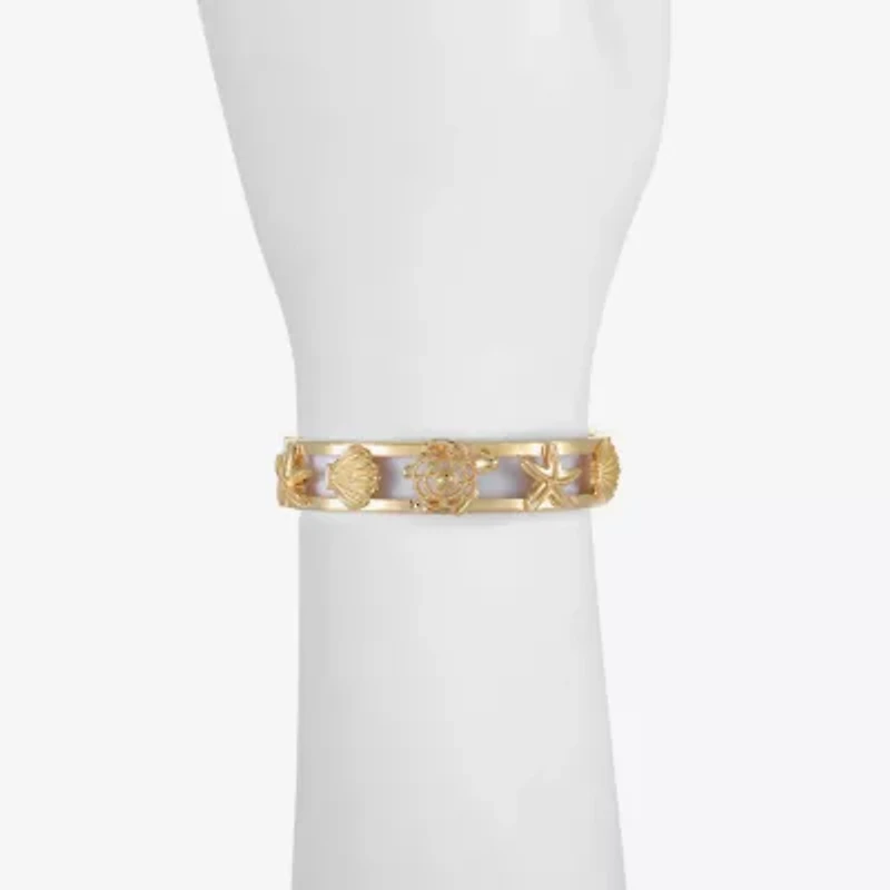 Monet Jewelry Gold Tone Turtle Starfish Shell Womens Bangle Bracelet