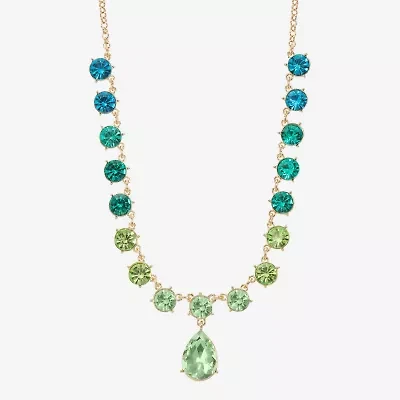 Monet Jewelry Ombre Womens Glass Round 17 Inch Pendant Necklaces