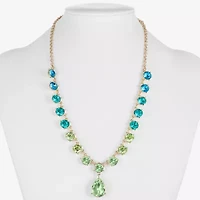 Monet Jewelry Ombre Womens Glass Round 17 Inch Pendant Necklaces