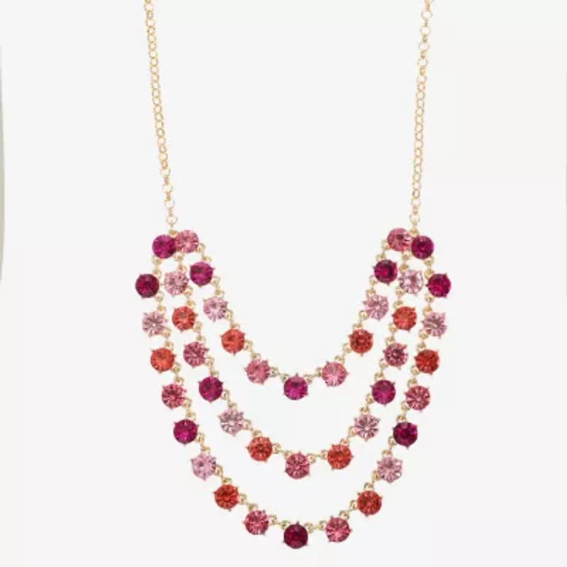 Monet Jewelry Ombre Womens Glass Gold Tone 18 Inch Strand Necklace