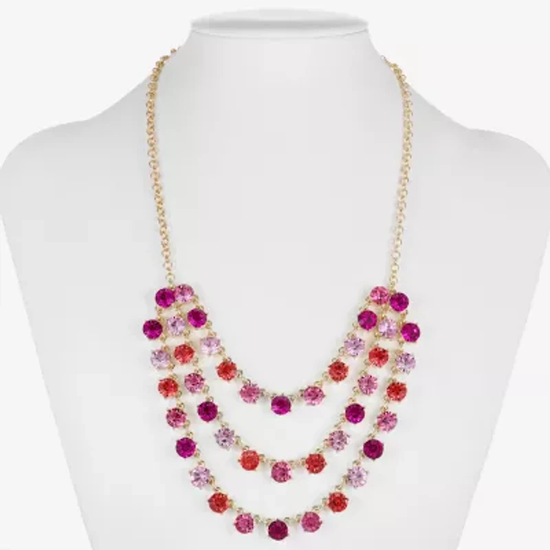 Monet Jewelry Ombre Womens Glass Gold Tone 18 Inch Strand Necklace