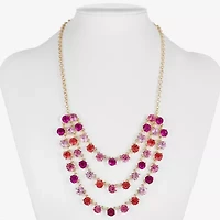 Monet Jewelry Ombre Womens Glass Gold Tone 18 Inch Strand Necklace