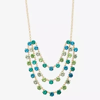 Monet Jewelry Ombre Womens Glass Gold Tone 18 Inch Strand Necklace