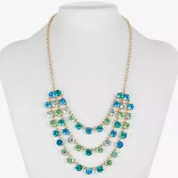 Monet Jewelry Ombre Womens Glass Gold Tone 18 Inch Strand Necklace
