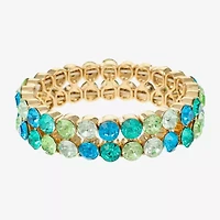 Monet Jewelry Ombre Womens Glass Round Stretch Bracelet