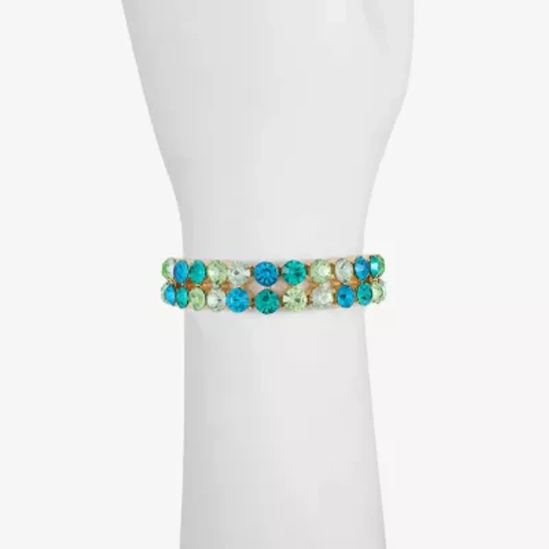 Monet Jewelry Ombre Womens Glass Round Stretch Bracelet
