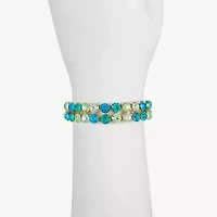 Monet Jewelry Ombre Womens Glass Round Stretch Bracelet