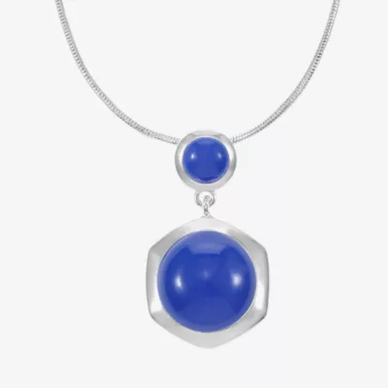 Liz Claiborne Hexagon Womens 17 Inch Pendant Necklace