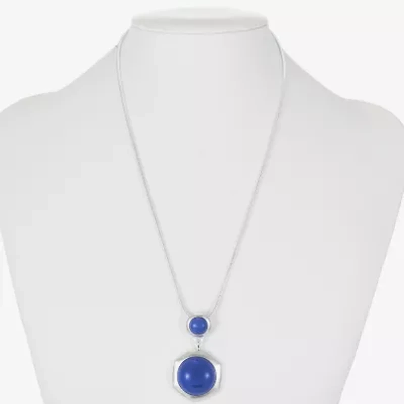 Liz Claiborne Hexagon Womens 17 Inch Pendant Necklace