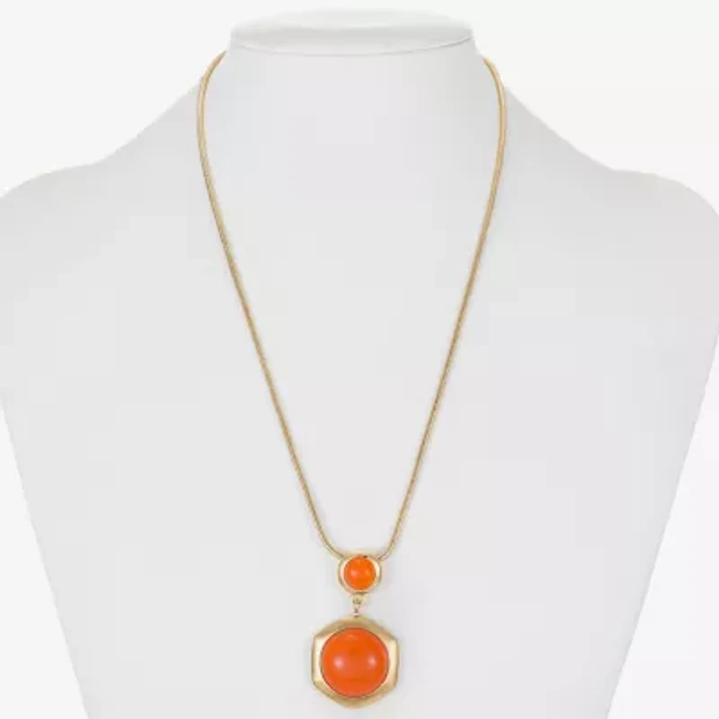 Liz Claiborne Hexagon Womens 17 Inch Pendant Necklace