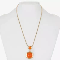 Liz Claiborne Hexagon Womens 17 Inch Pendant Necklace