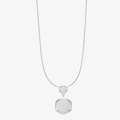 Liz Claiborne Hexagon Womens 17 Inch Pendant Necklace