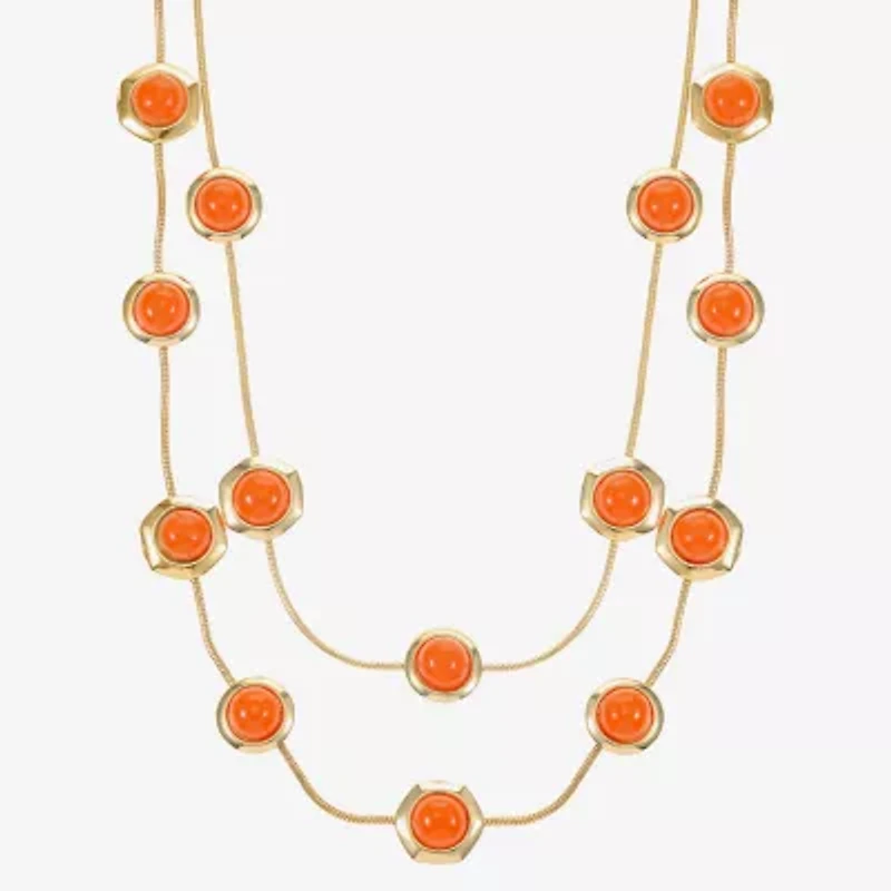 Liz Claiborne Hexagon Womens 17 Inch Collar Necklace