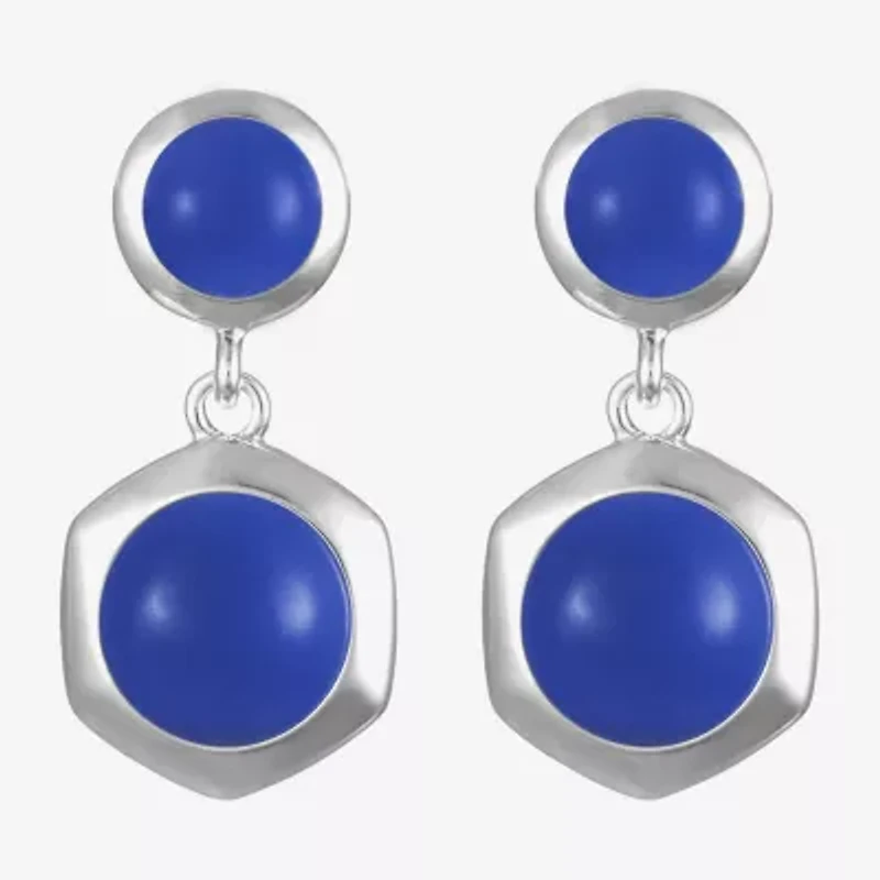 Liz Claiborne Hexagon Womens Hypoallergenic Drop Earrings