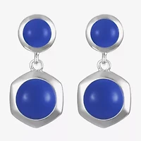 Liz Claiborne Hexagon Womens Hypoallergenic Drop Earrings
