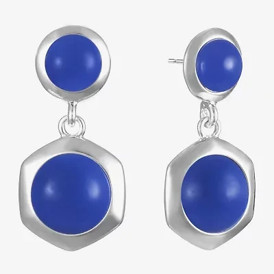 Liz Claiborne Hexagon Womens Hypoallergenic Drop Earrings