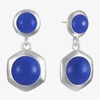 Liz Claiborne Hexagon Womens Hypoallergenic Drop Earrings