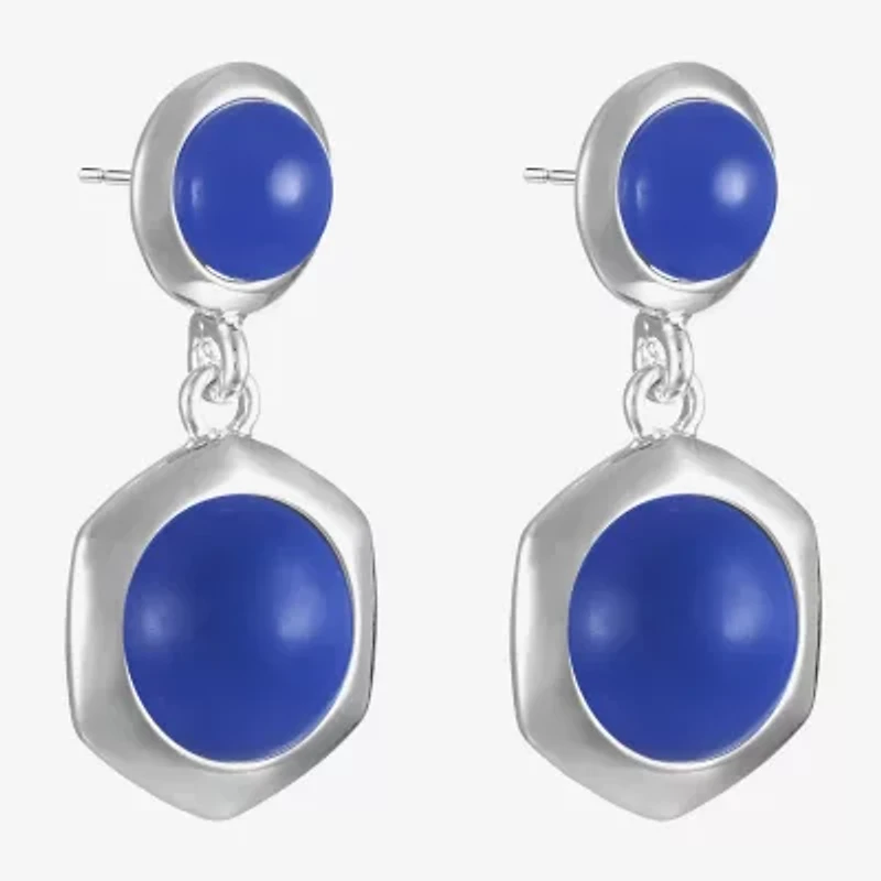 Liz Claiborne Hexagon Womens Hypoallergenic Drop Earrings