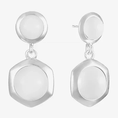 Liz Claiborne Hexagon Womens Hypoallergenic Drop Earrings