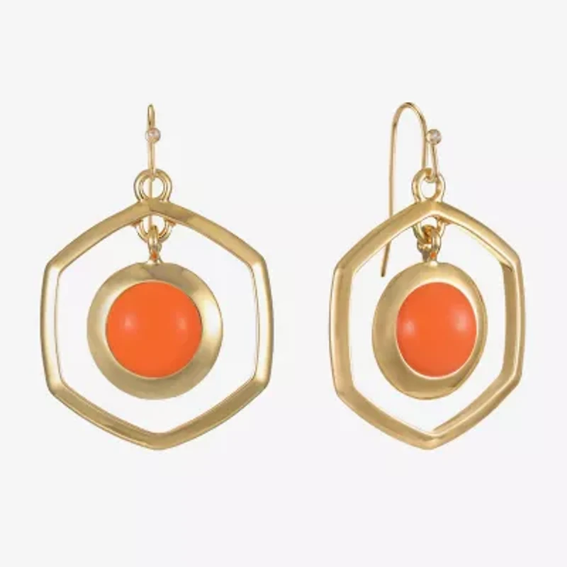 Liz Claiborne Hexagon Womens Drop Earrings