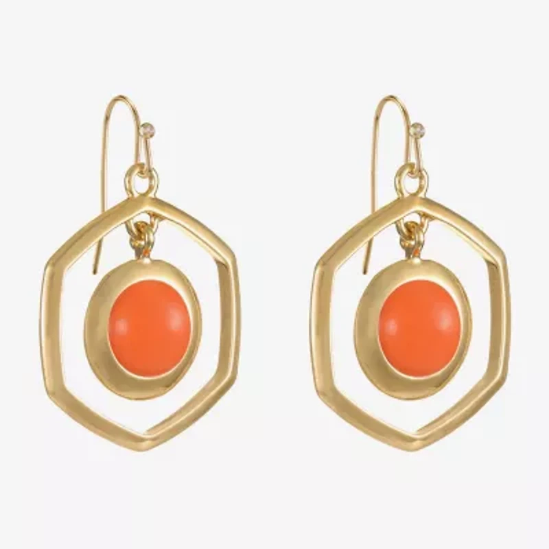 Liz Claiborne Hexagon Womens Drop Earrings
