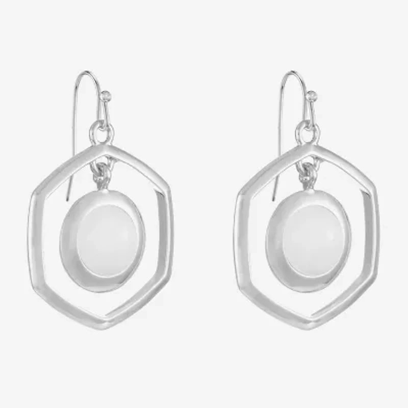 Liz Claiborne Hexagon Womens Drop Earrings