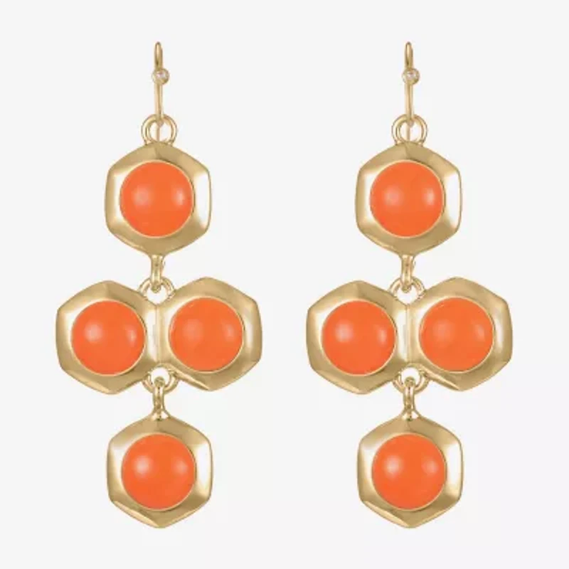 Liz Claiborne Hexagon Womens Chandelier Earrings