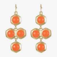 Liz Claiborne Hexagon Womens Chandelier Earrings