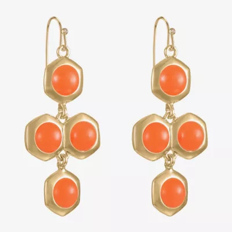 Liz Claiborne Hexagon Womens Chandelier Earrings