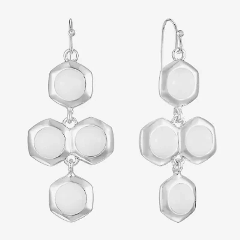Liz Claiborne Hexagon Womens Chandelier Earrings