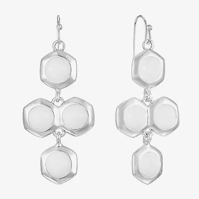 Liz Claiborne Hexagon Womens Chandelier Earrings