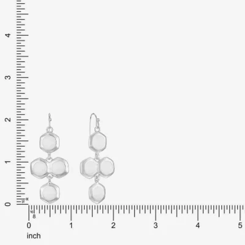 Liz Claiborne Hexagon Womens Chandelier Earrings