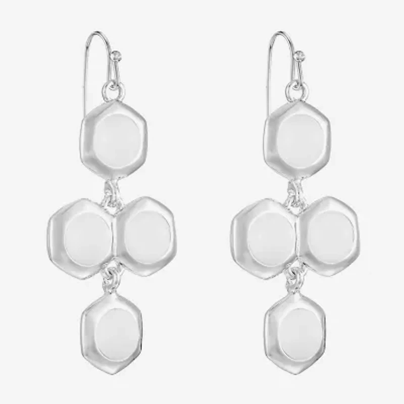 Liz Claiborne Hexagon Womens Chandelier Earrings