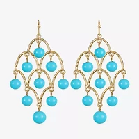 Liz Claiborne Beaded Womens Round Chandelier Earrings