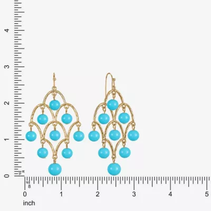Liz Claiborne Beaded Womens Round Chandelier Earrings