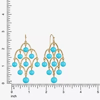 Liz Claiborne Beaded Womens Round Chandelier Earrings