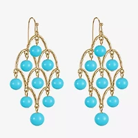 Liz Claiborne Beaded Womens Round Chandelier Earrings