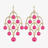 Liz Claiborne Beaded Womens Round Chandelier Earrings