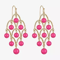 Liz Claiborne Beaded Womens Round Chandelier Earrings